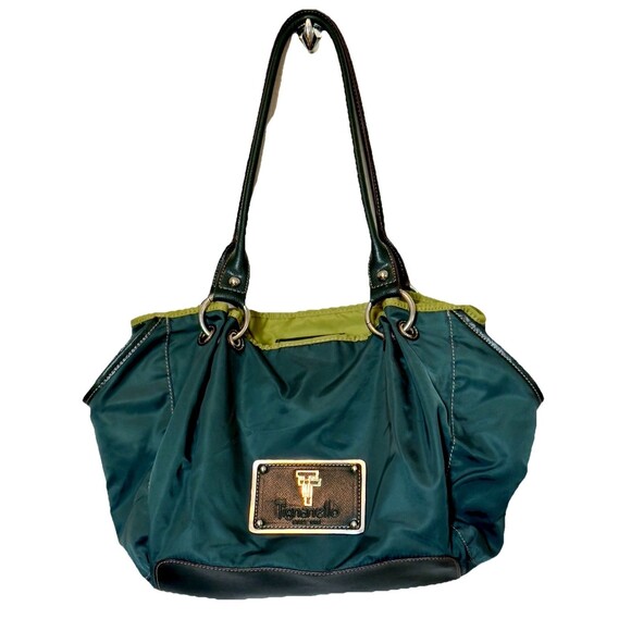 Tignanello Forest Green Shoulder Bag Handbag Purse Carry All Nice Roomy Bag - Picture 1 of 10